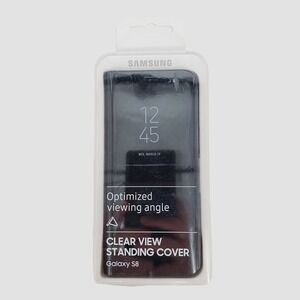 Samsung Galaxy S8 Clear View Standing Cover Case Black EF-ZG950CBEGWW New